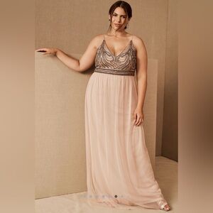 BHLDN Vilette dress beaded bodice flowy tulle dress